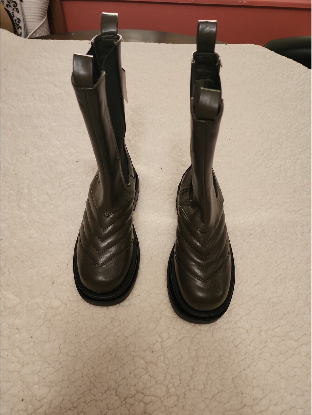 RAID Adalee Women Sz 3 Stitch Detail Tire Boot Bottega Dupe Mid-Calf Chunky